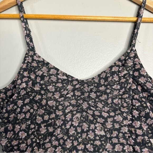Free press women’s size small floral mesh cami tank top bodysuit blue/gray 152B5 - Picture 7 of 10